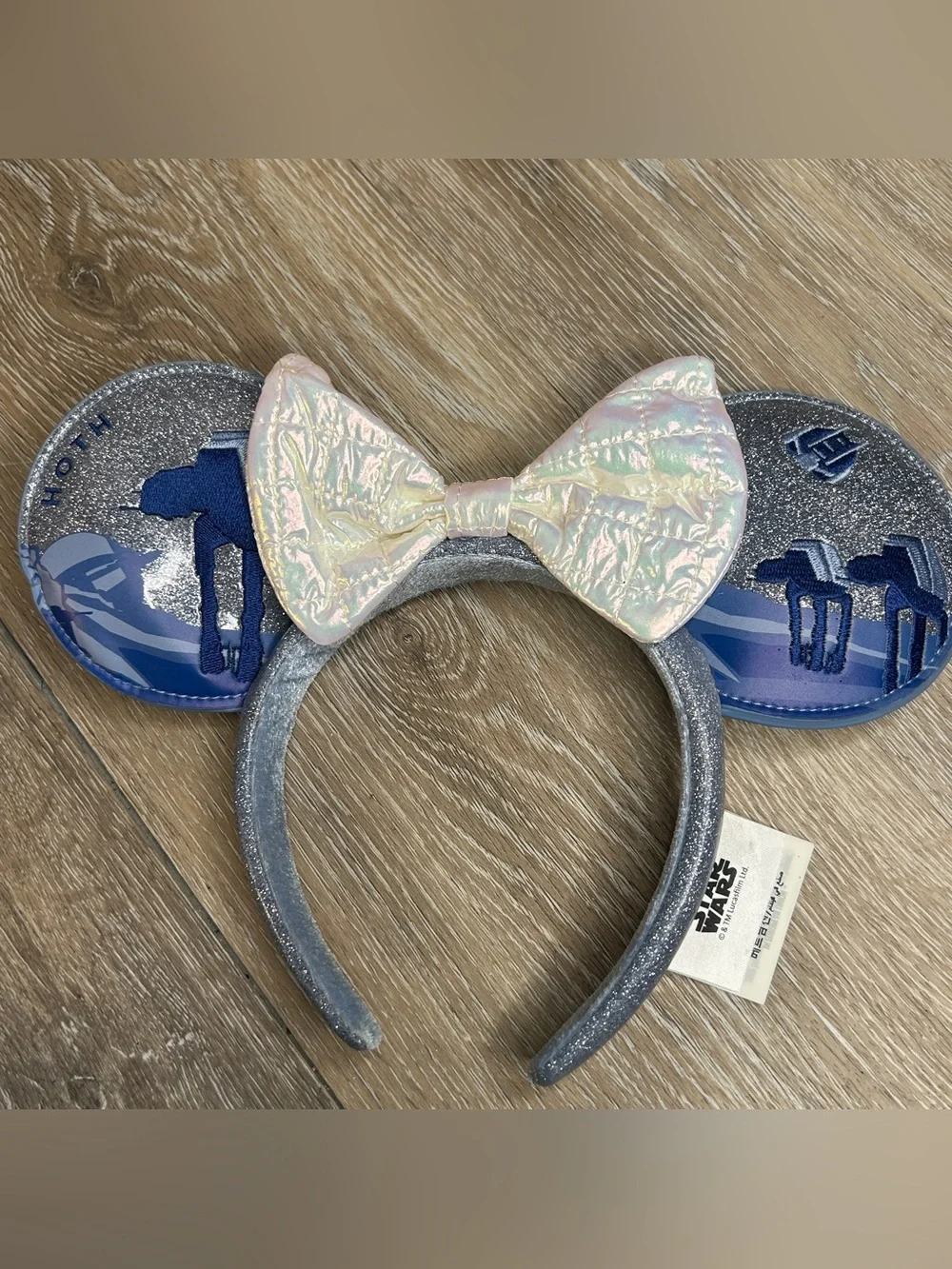 Disney Parks Star Wars Hoth Minnie Mouse Ears Headband AT-AT Silver Blue